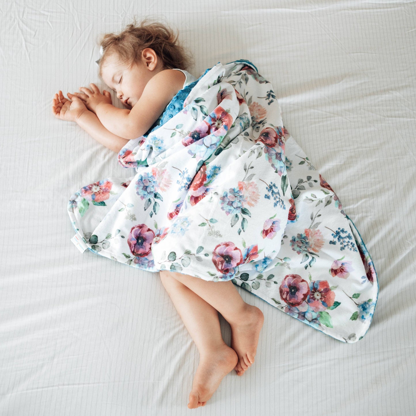 Blue Floral- Baby & Toddler Minky Blanket