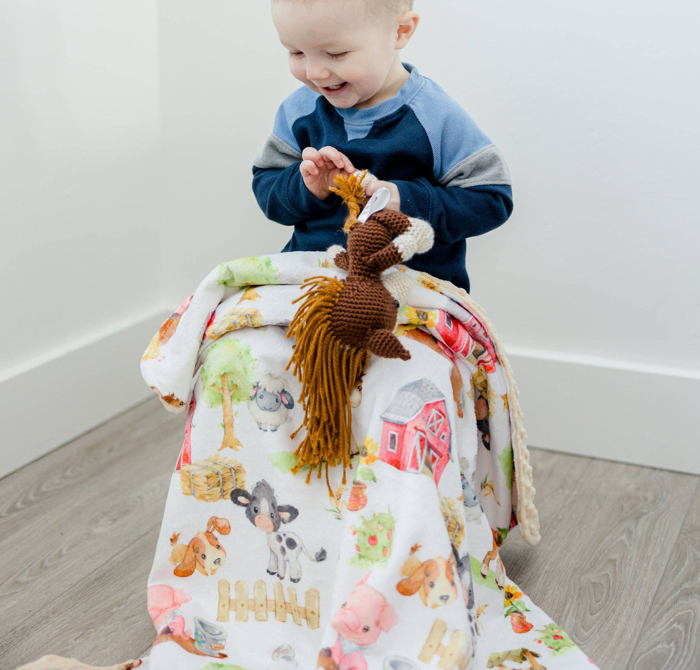 Farm Animals- Baby & Toddler Minky Blanket