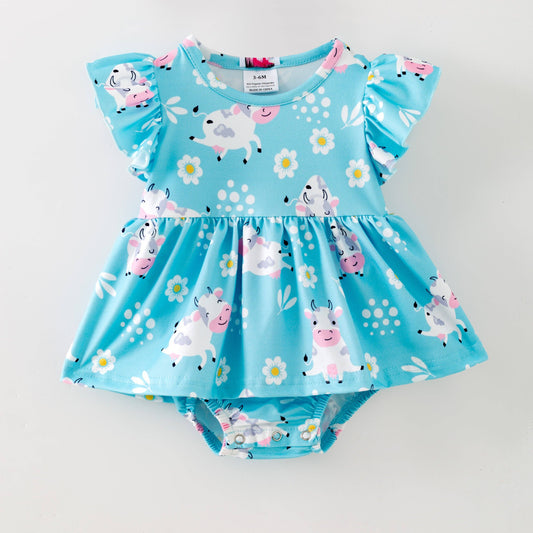 Blue Cow Romper