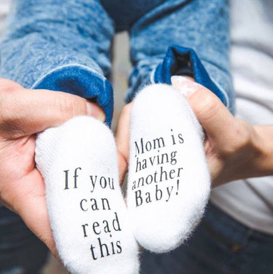 Mom is Having Another Baby Pregnancy Announcement Baby Socks