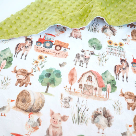 Farm Life- Baby & Toddler Minky Blanket