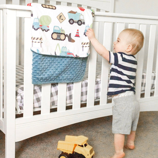 Construction Trucks- Baby & Toddler Minky Blanket
