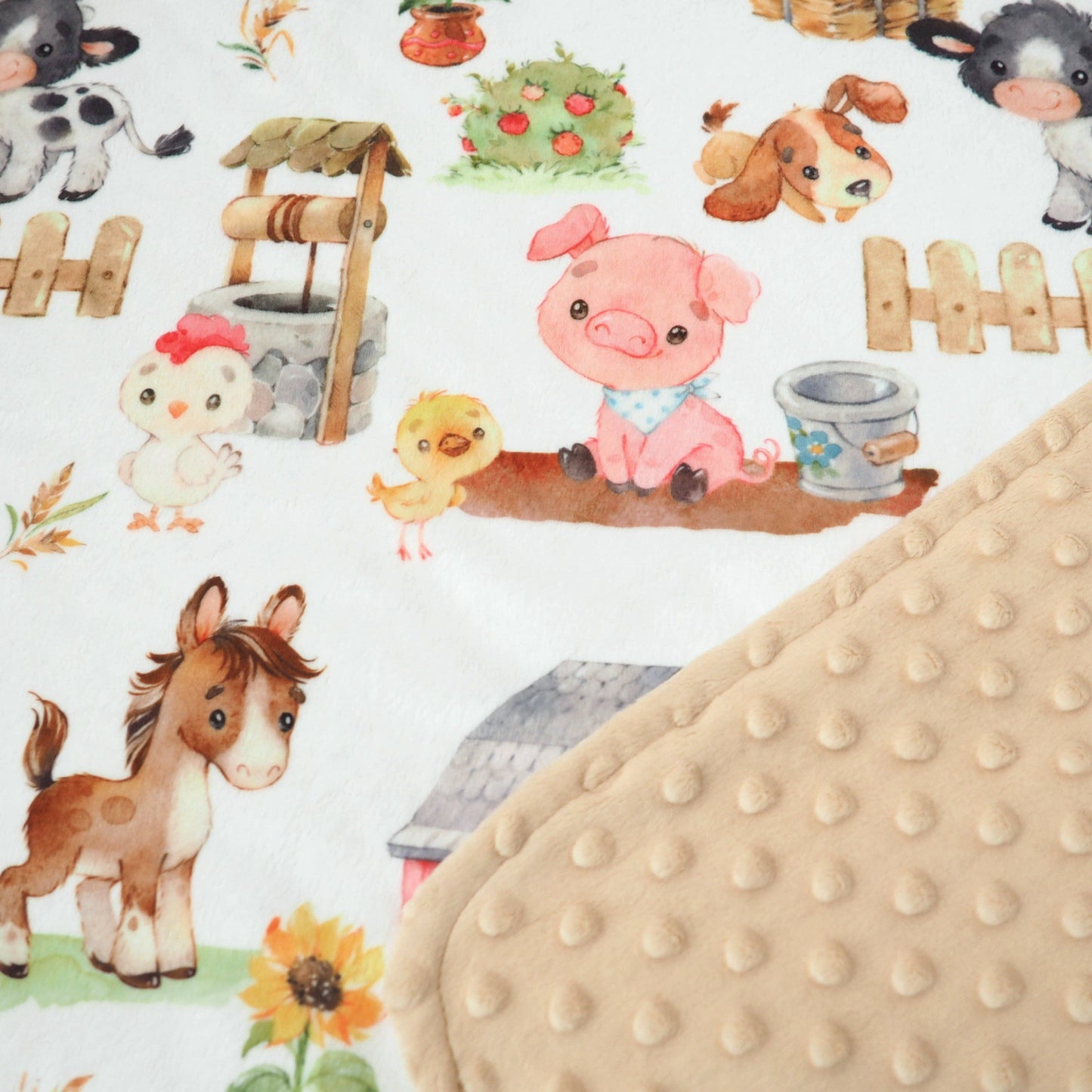 Farm Animals- Baby & Toddler Minky Blanket