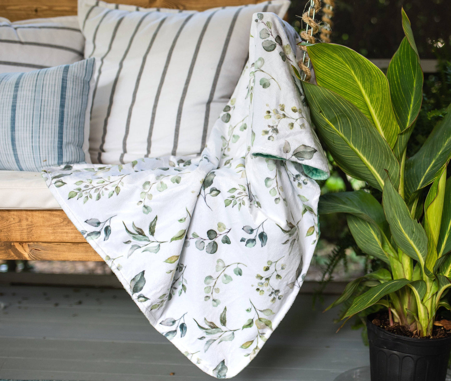Eucalyptus Greenery- Baby & Toddler Minky Blanket