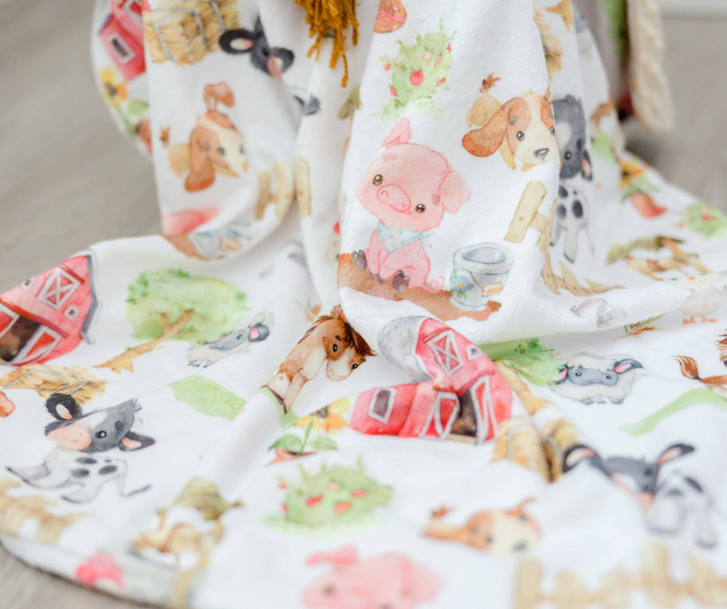 Farm Animals- Baby & Toddler Minky Blanket