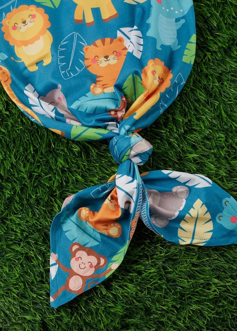 Safari Animal Printed Baby Gown.