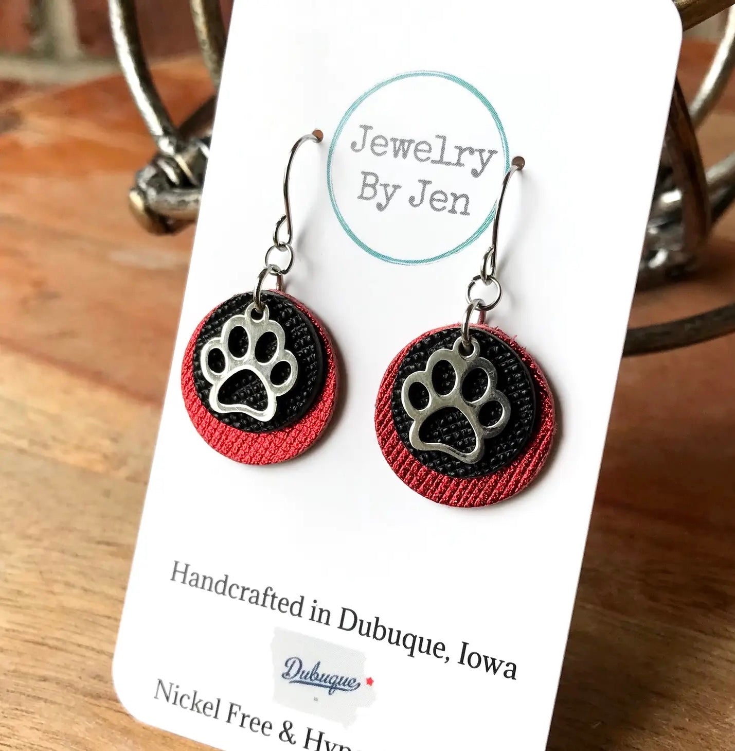 Paw Charm: Black & Red