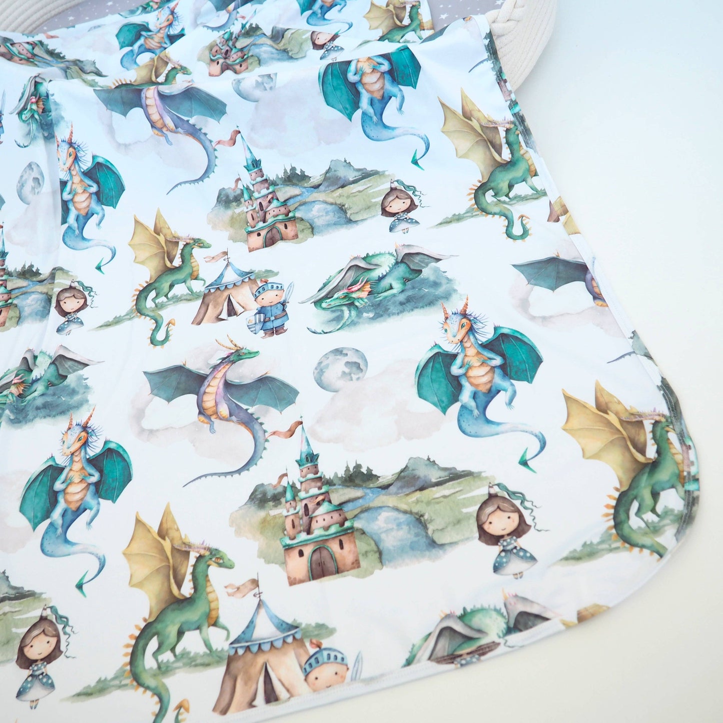 Buttery Soft and Stretchy Swaddle Blanket - Dragons & Knight