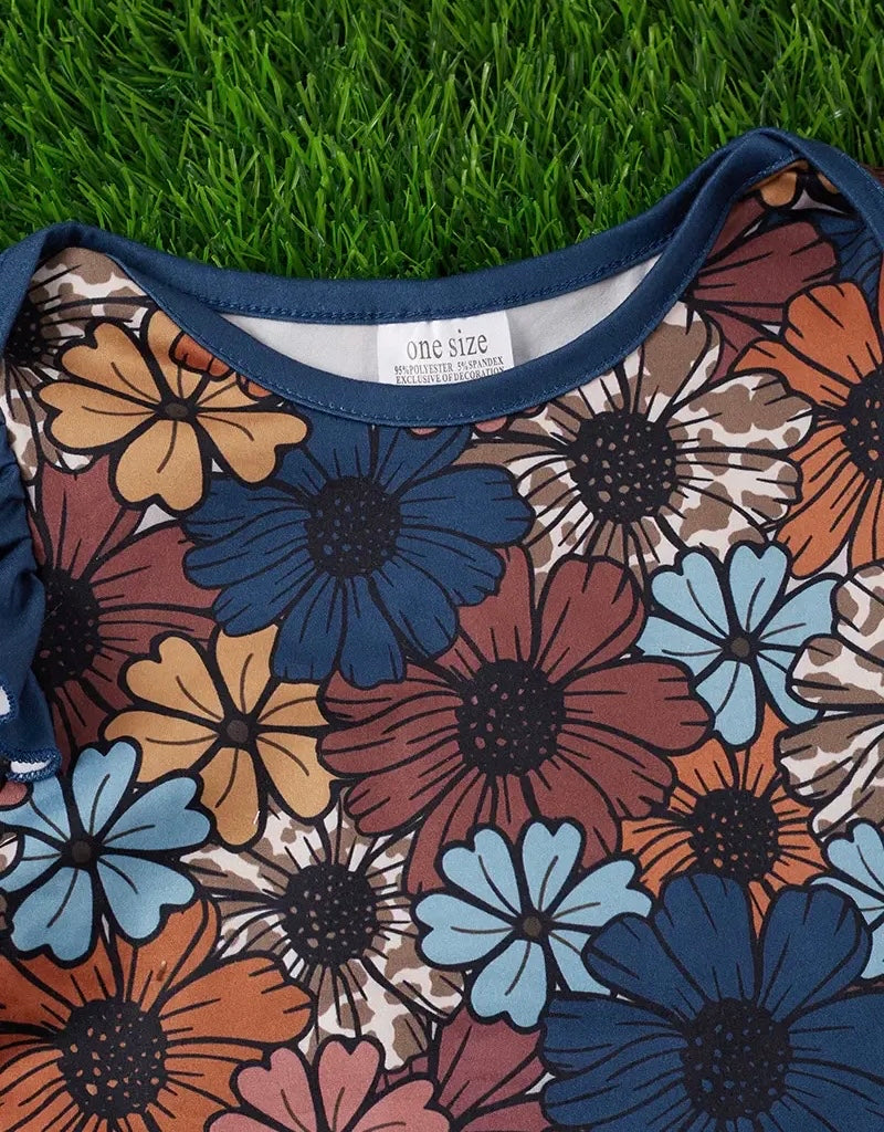 Flower print knotted gown