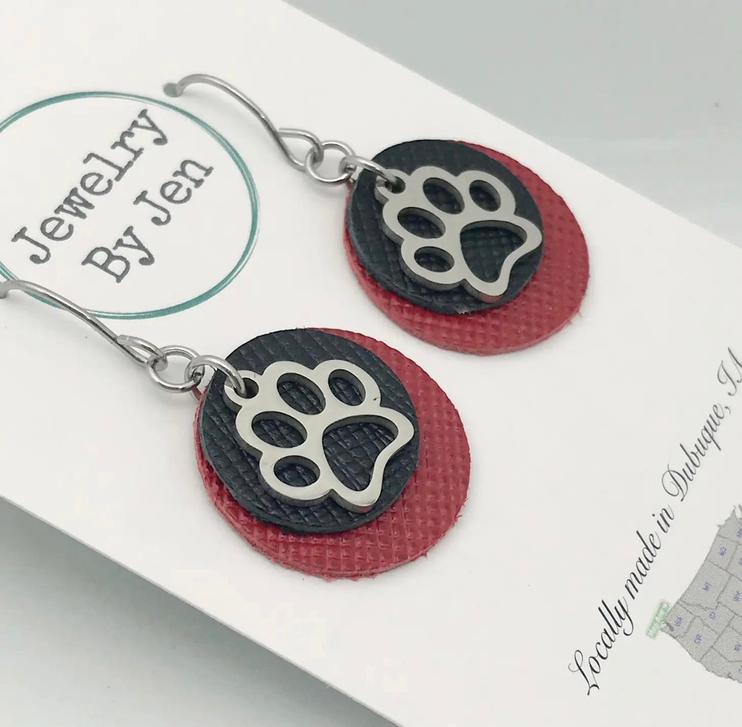 Paw Charm: Black & Red