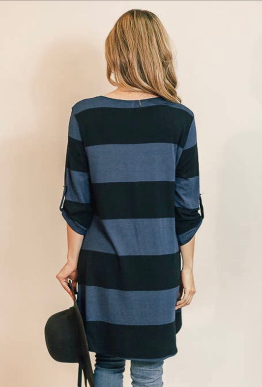 Navy striped tunic