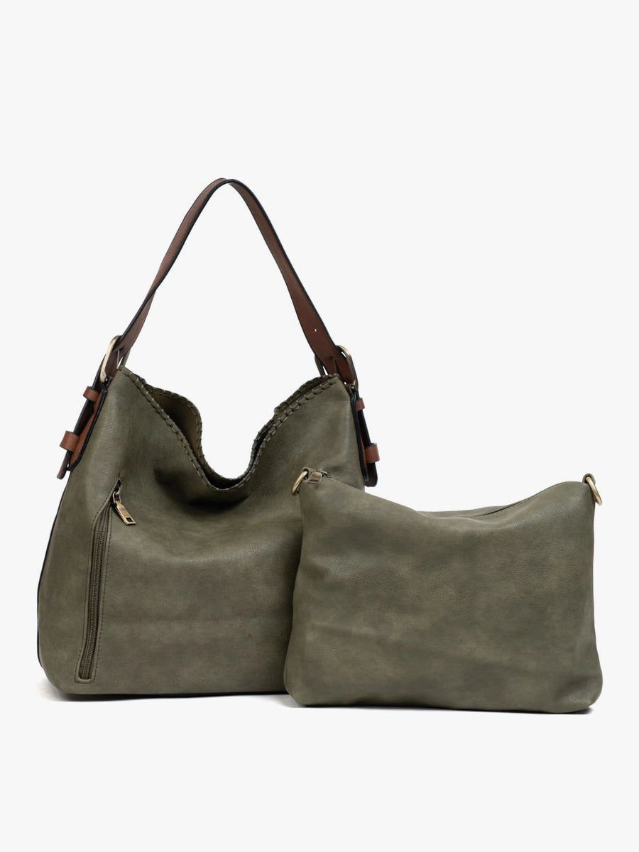 Alexa 2-in-1 Hobo Bag W/Dual Zip Compartments