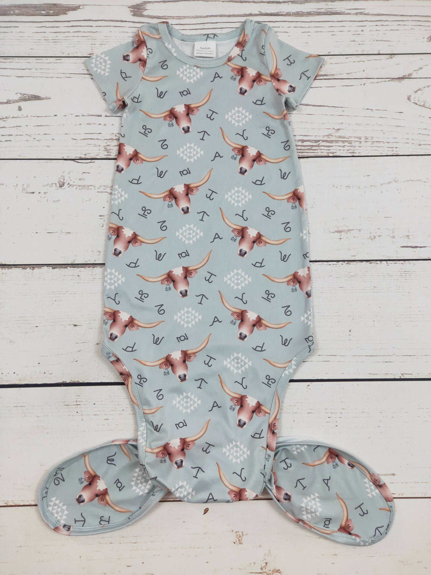 Cows Tags Printed Infant Babygown