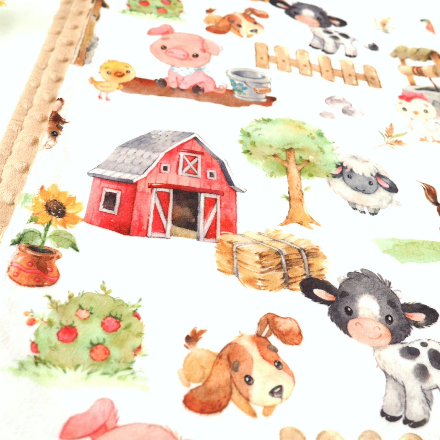 Farm Animals- Baby & Toddler Minky Blanket