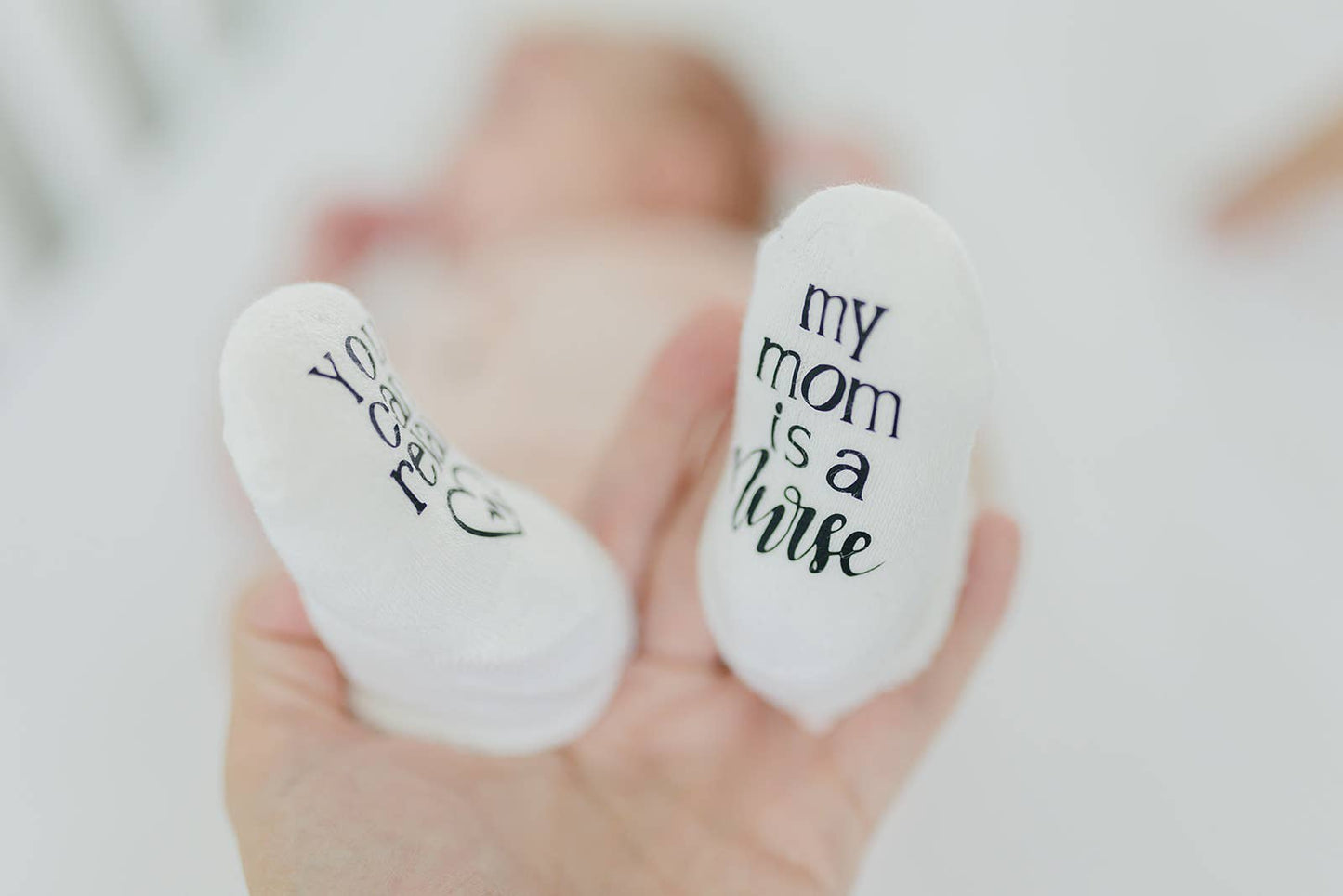 Relax My Mom is a Nurse Baby Socks