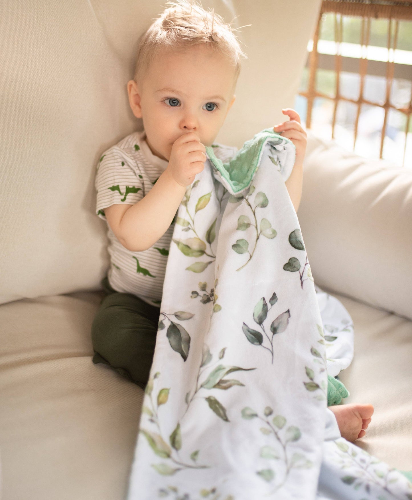 Eucalyptus Greenery- Baby & Toddler Minky Blanket