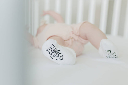 Relax My Mom is a Nurse Baby Socks