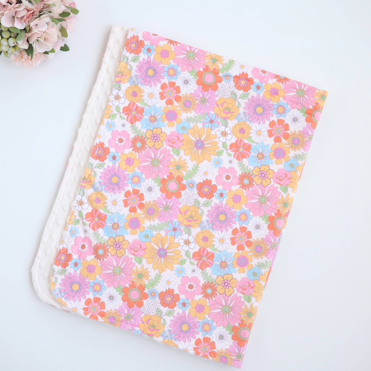 Retro Floral- Baby & Toddler Minky Blanket