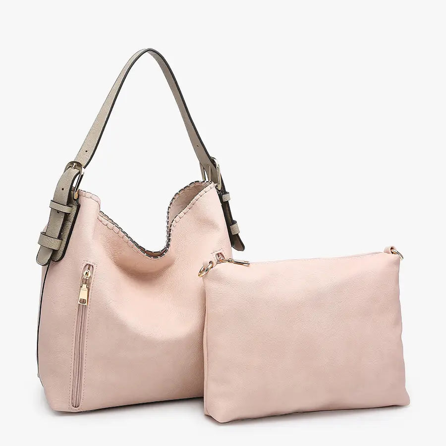 Alexa 2-in-1 Hobo Bag W/Dual Zip Compartments