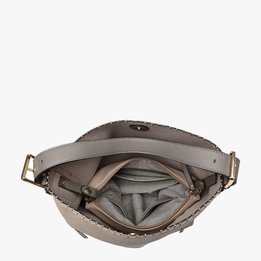 Alexa 2-in-1 Hobo Bag W/Dual Zip Compartments