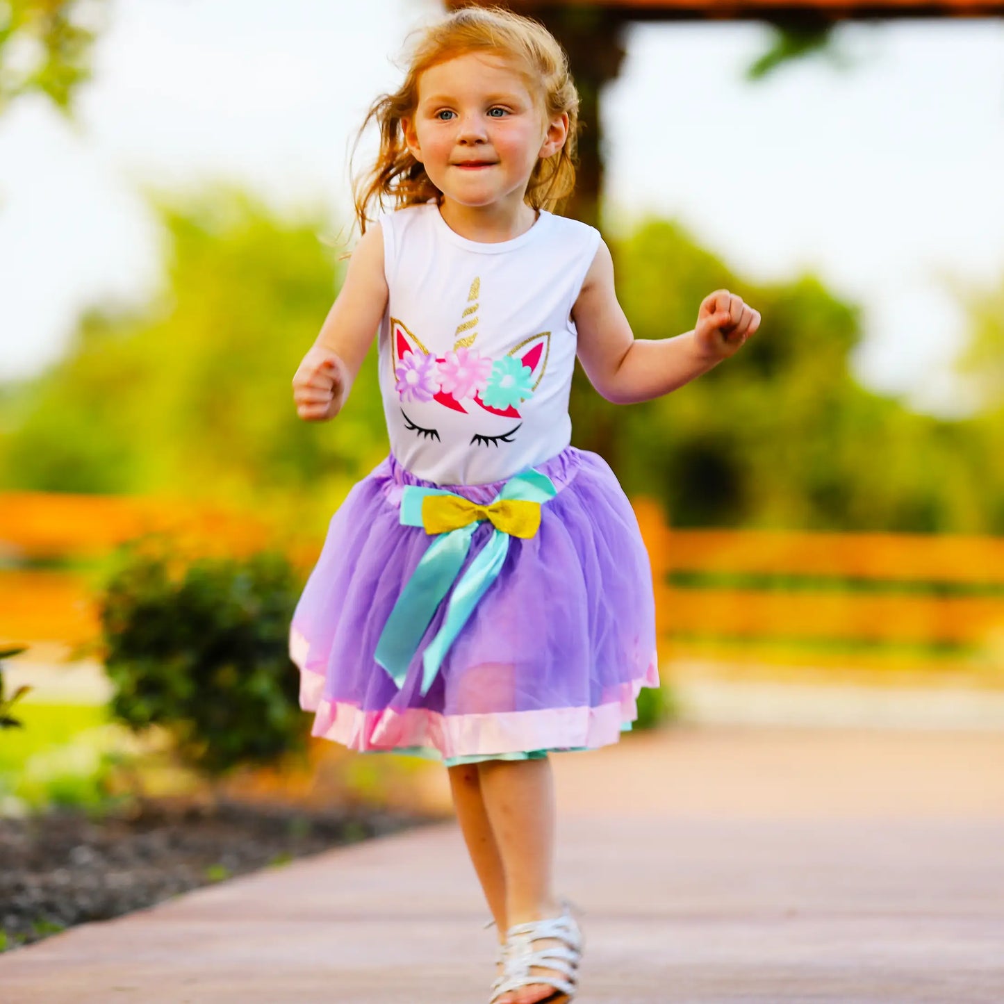 Girls Unicorn Tank Purple Tulle Ballerina Skirt set