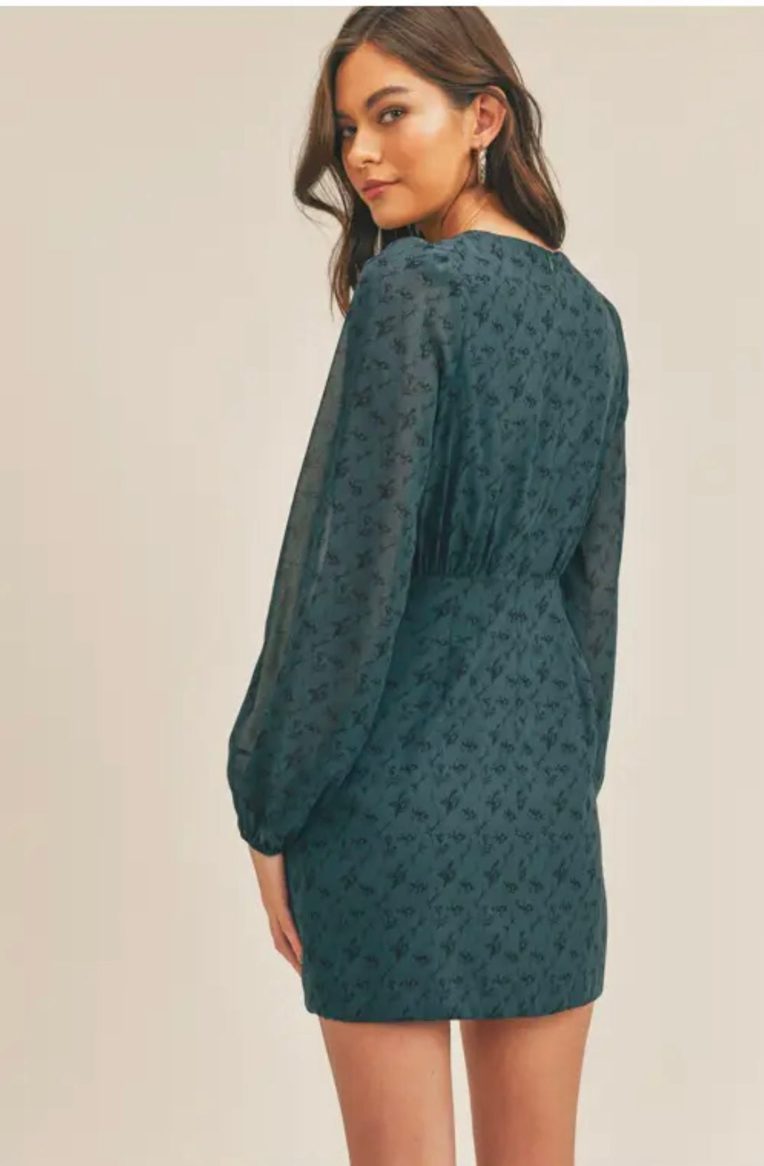 Ruffle Front Printed Dress