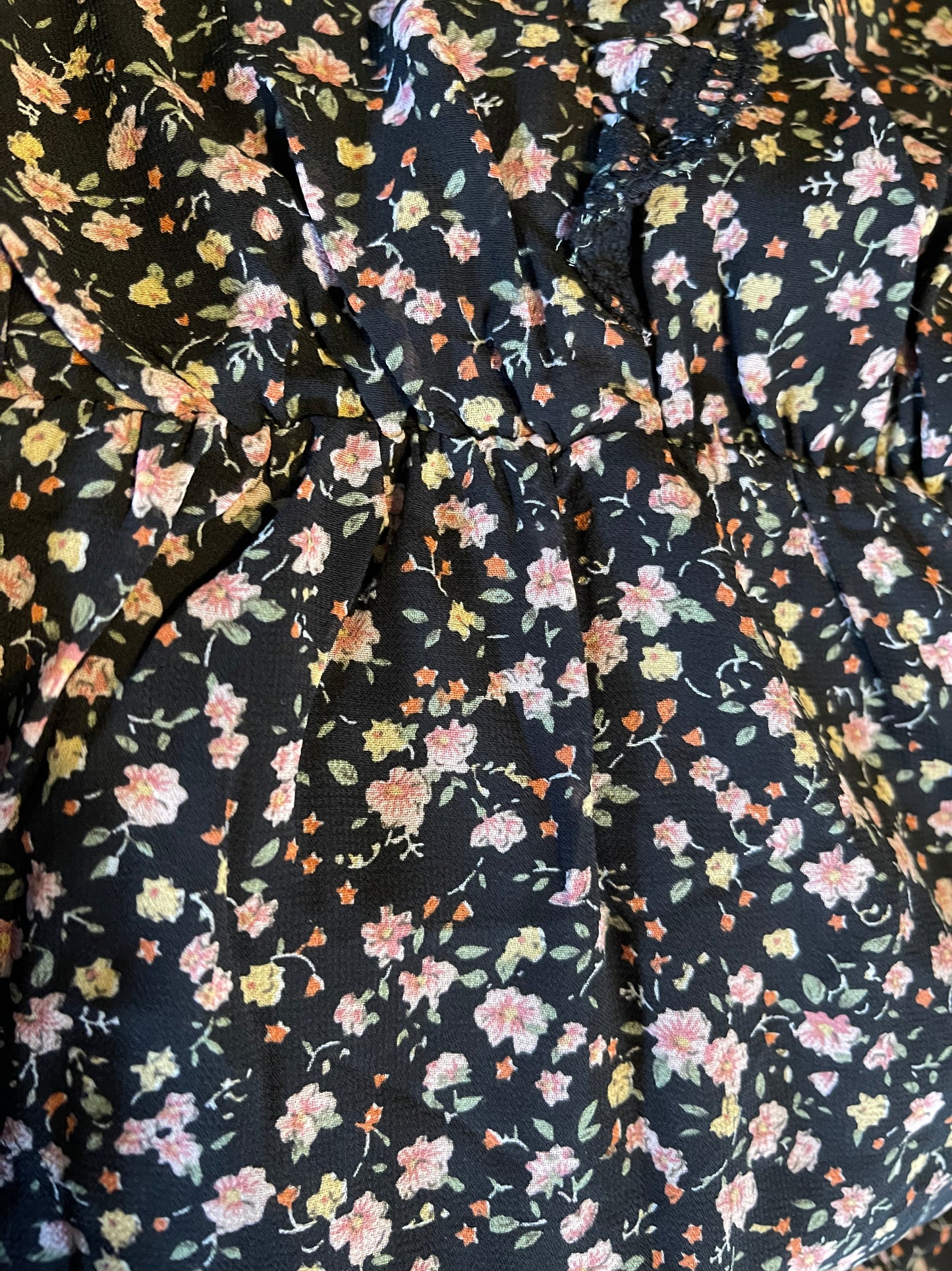 Floral ruffled drop shoulder dress