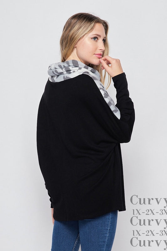 Cowl neck sweater-HoneyMe