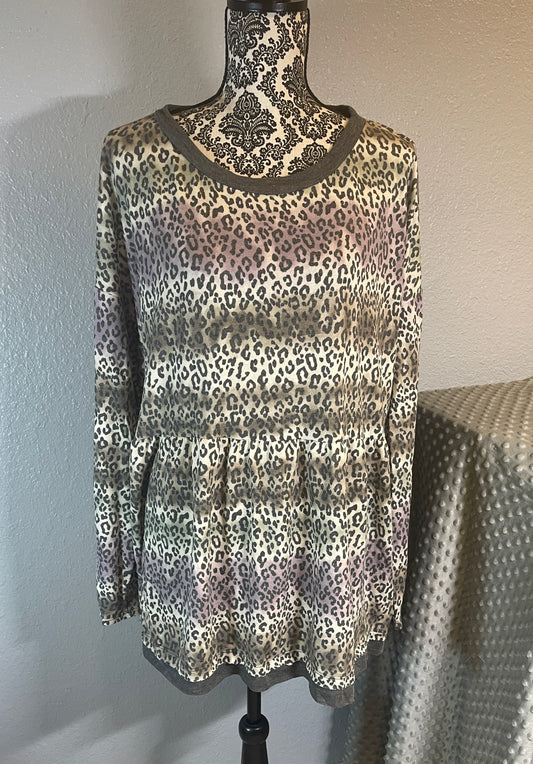 Tie Dye Animal Flounce Top