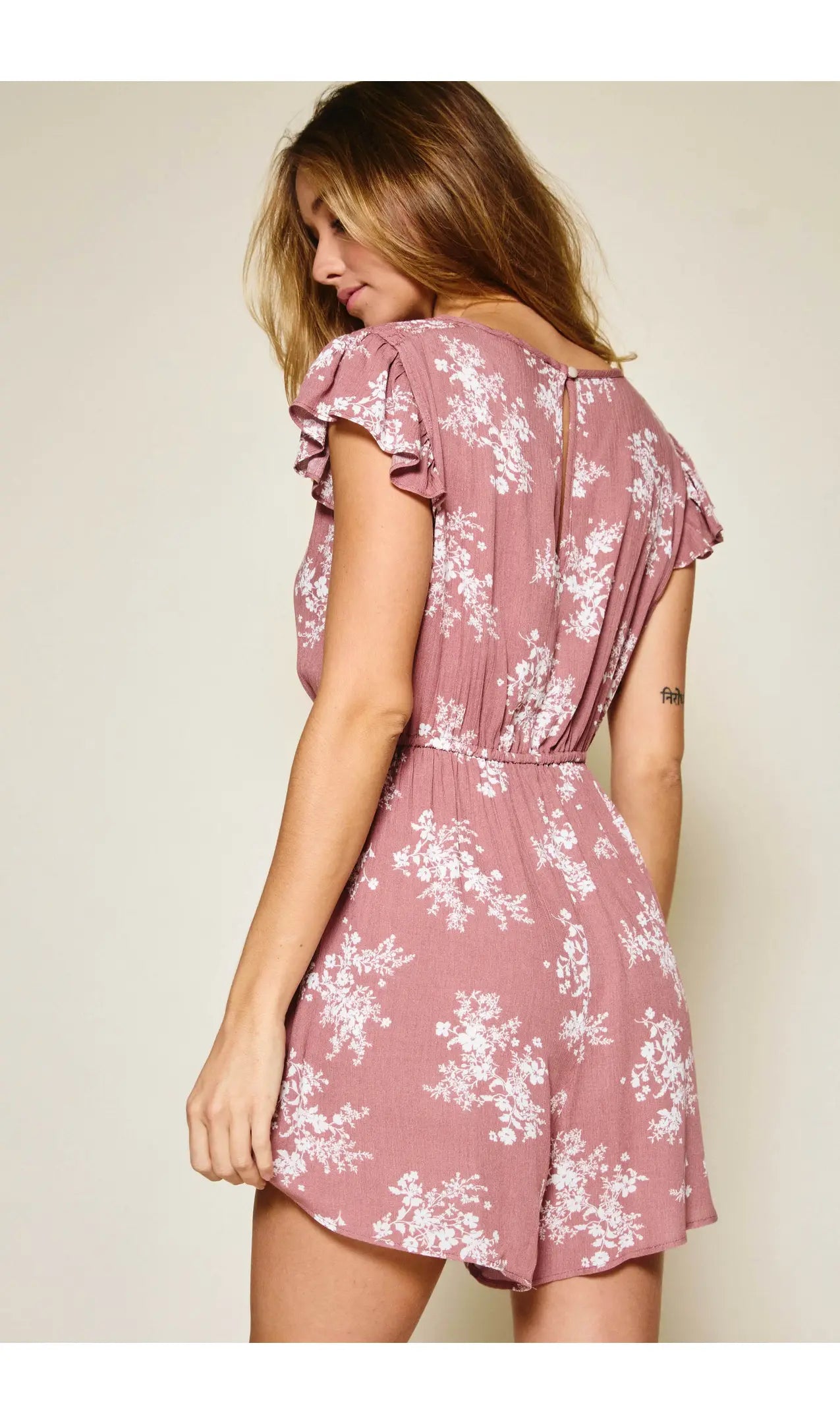 Mauve floral romper