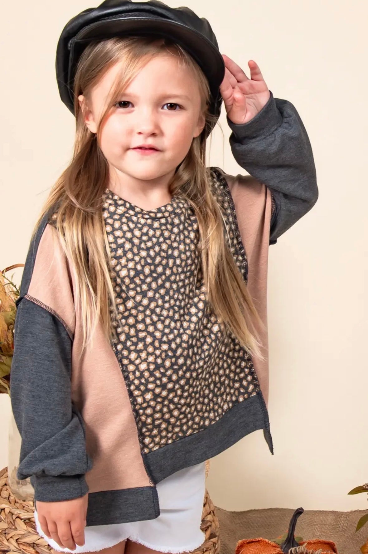 Kid’s LEOPARD COLORBLOCK TOP