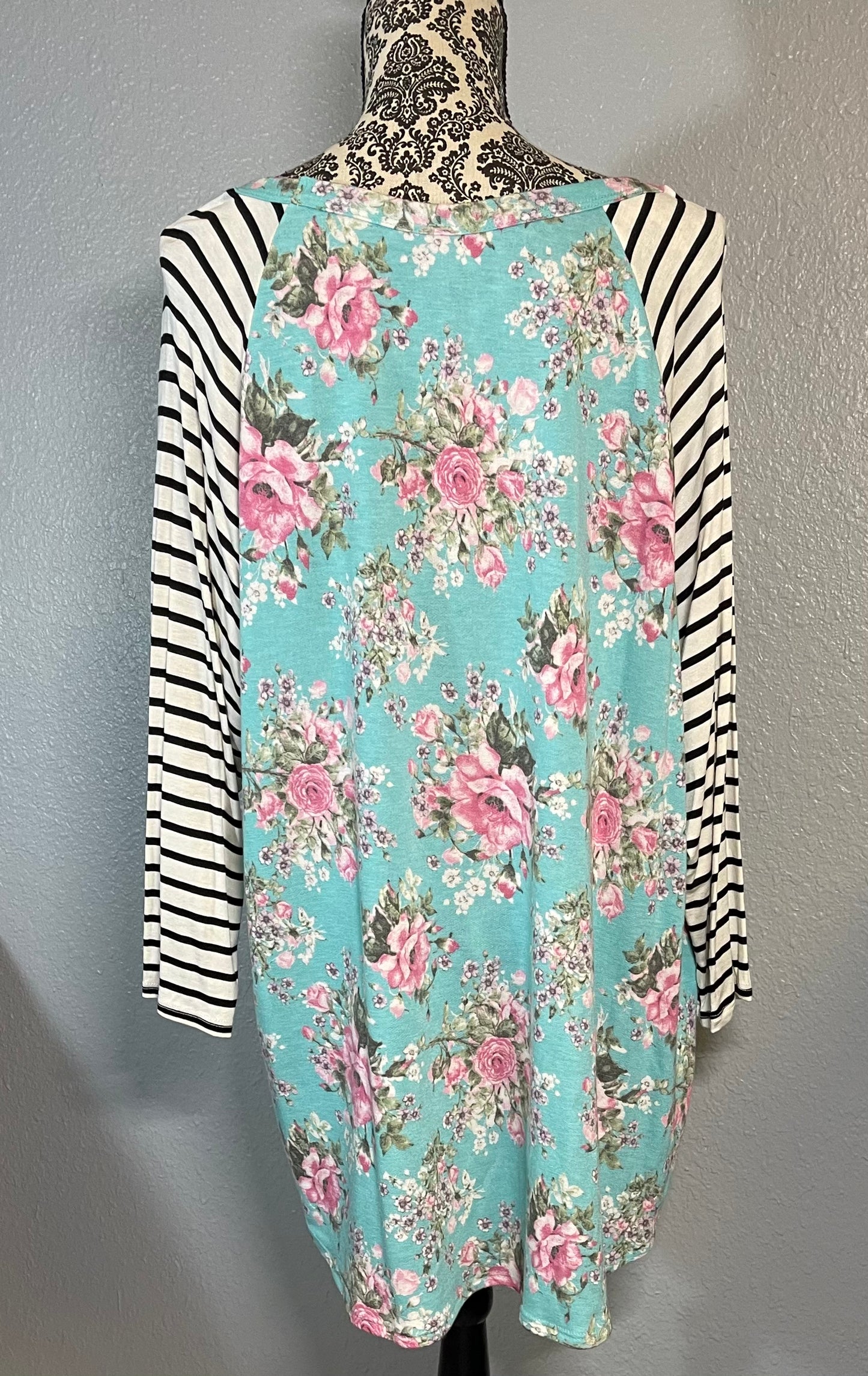 3/4 sleeve floral tunic-HoneyMe