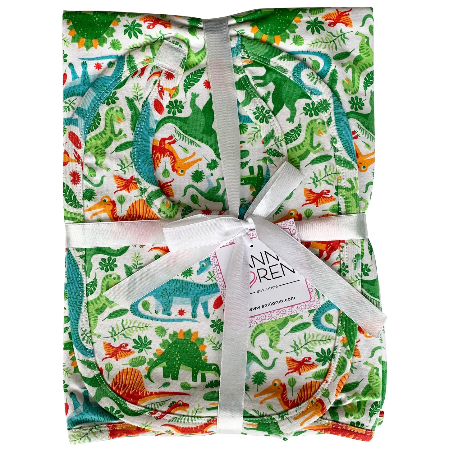 Dinosaur Stroller Blanket & Bib Set Baby Boy Shower Gift