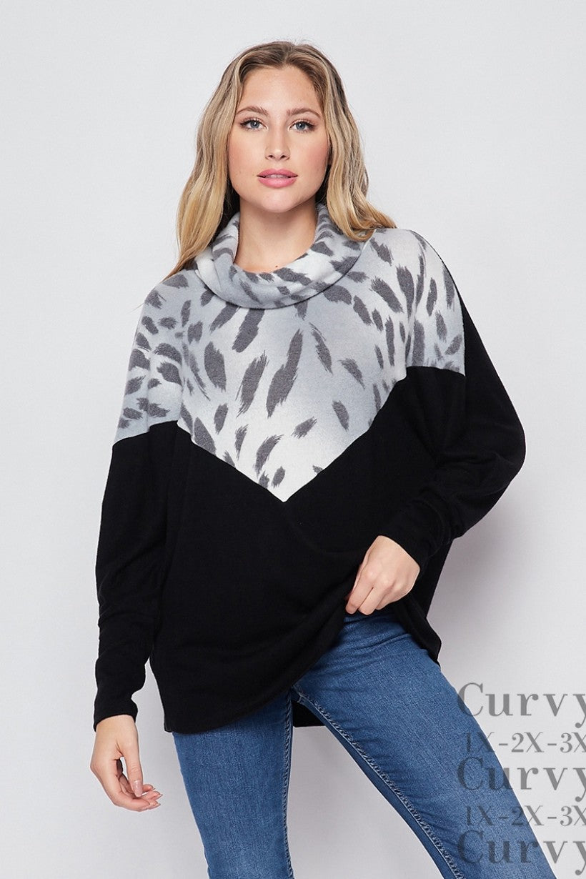 Cowl neck sweater-HoneyMe