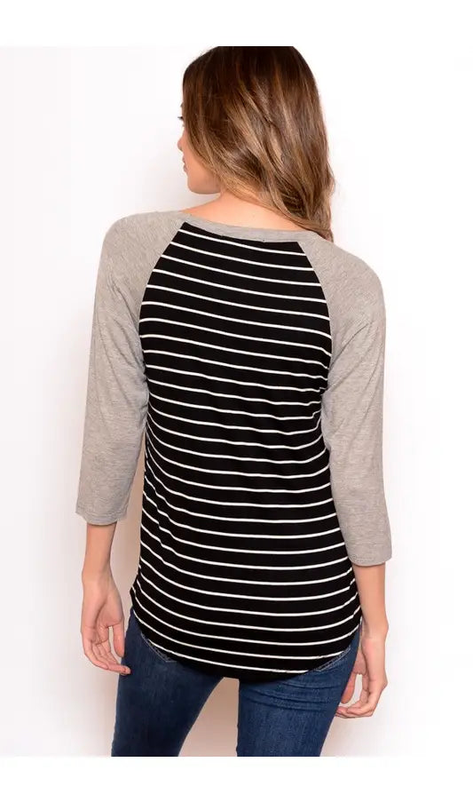 Striped baseball tee