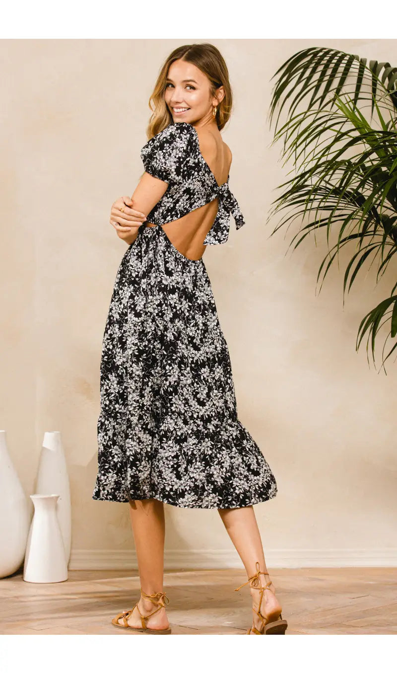 Open back floral dress- Time after time