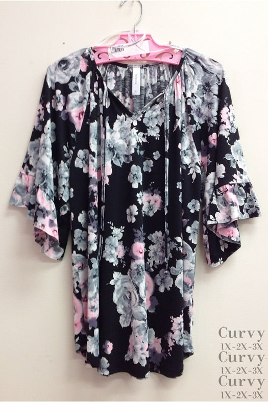 Short sleeve floral- HoneyMe