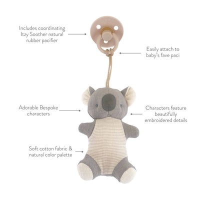 Bitzy Pal Natural Rubber Pacifier & Stuffed Animal