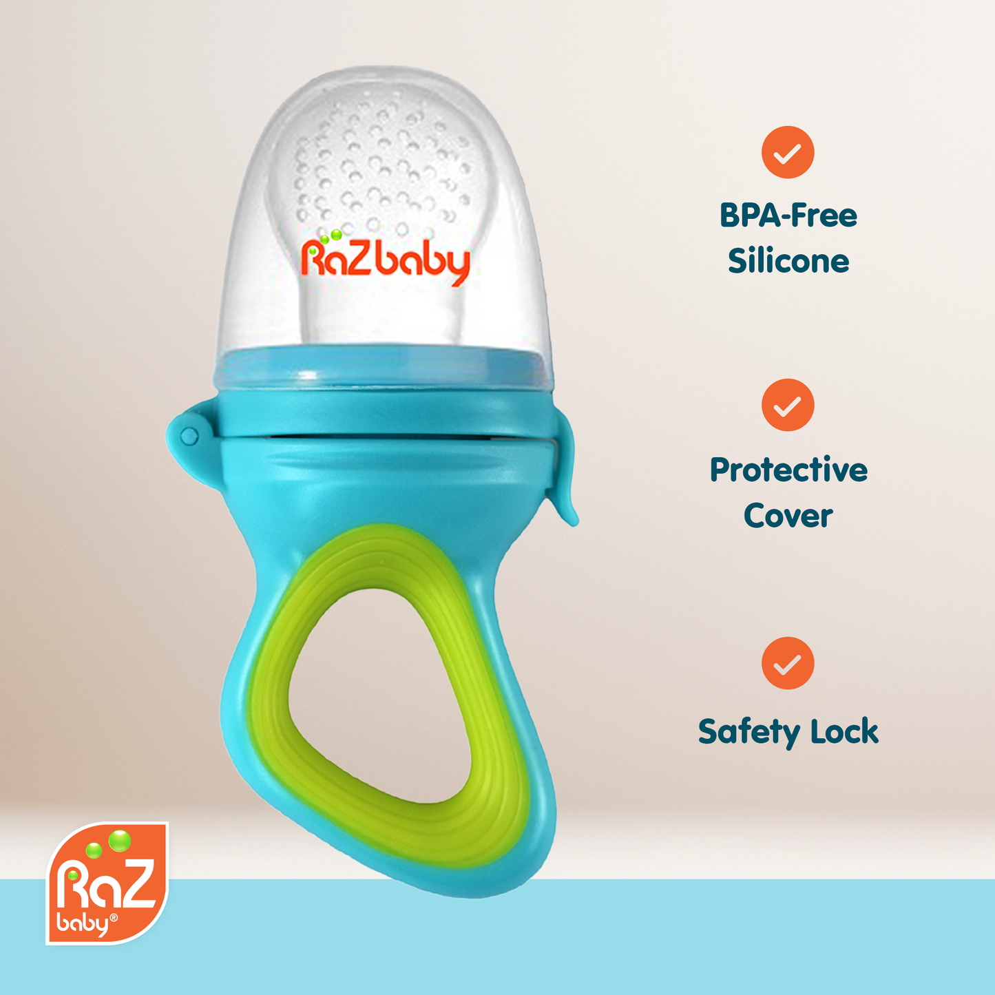 RaZ Fruit Feeder & Teether - Green & Blue