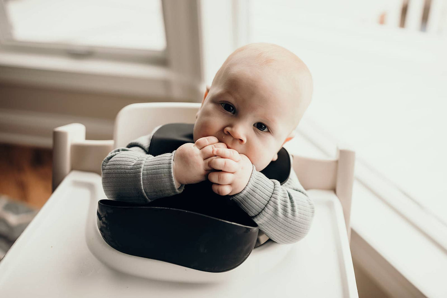 Sailor Blue Print Silicone Bib with Crumb Catcher