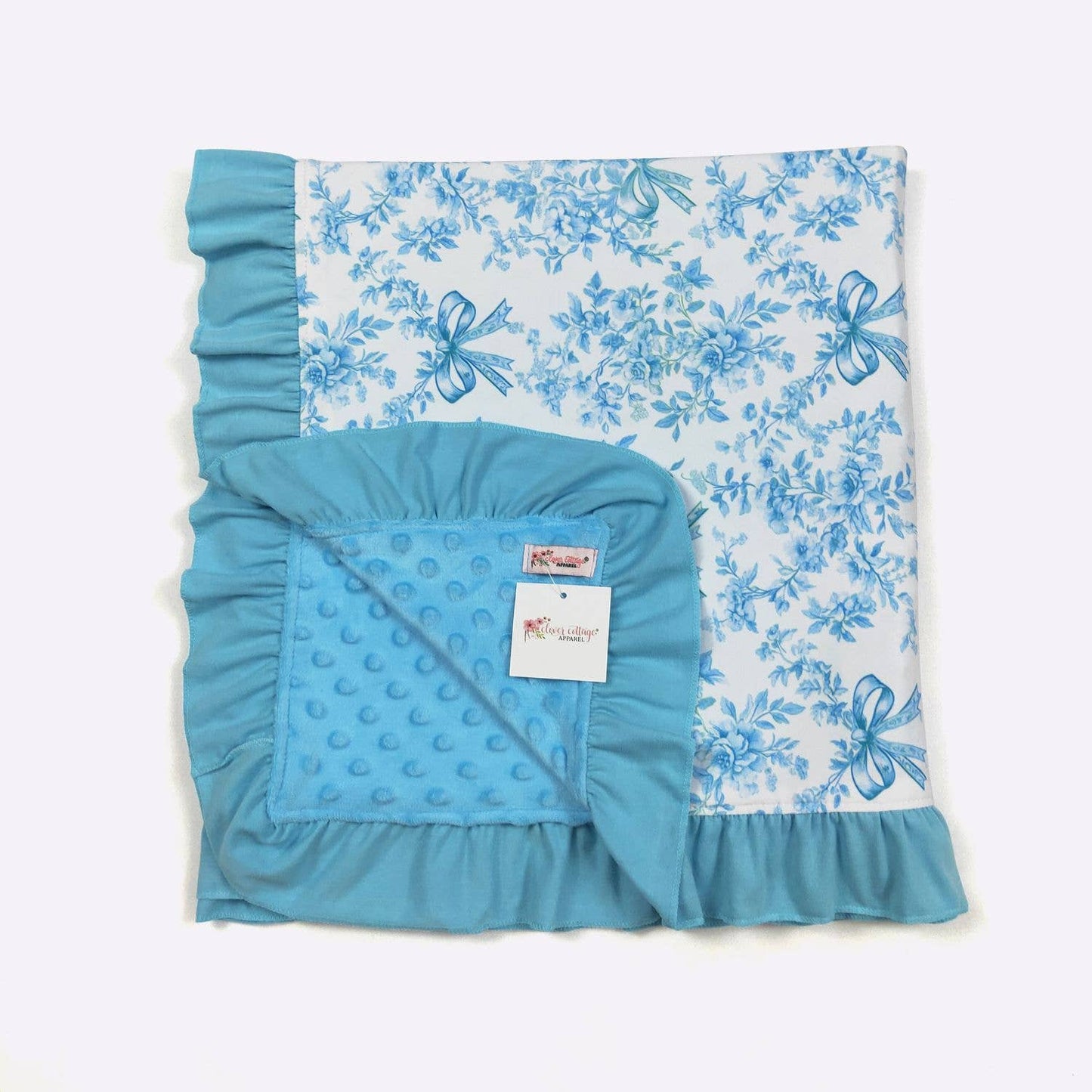 Lightweight Azure Bright Waverly Blanket
