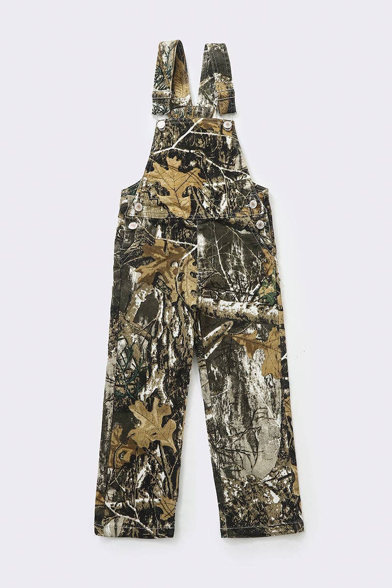 Camo Print Denim Overalls