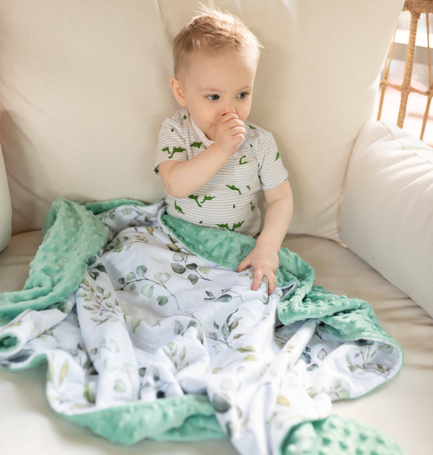 Eucalyptus Greenery- Baby & Toddler Minky Blanket