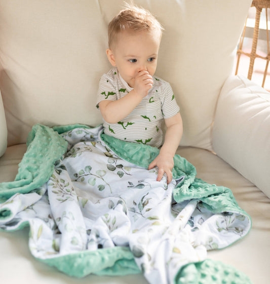 Eucalyptus Greenery- Baby & Toddler Minky Blanket