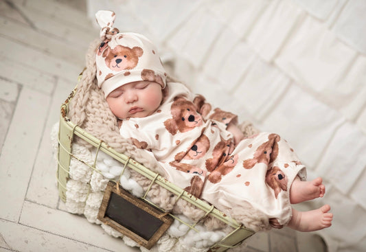 Infant Brown Teddy Bear Baby
Gown