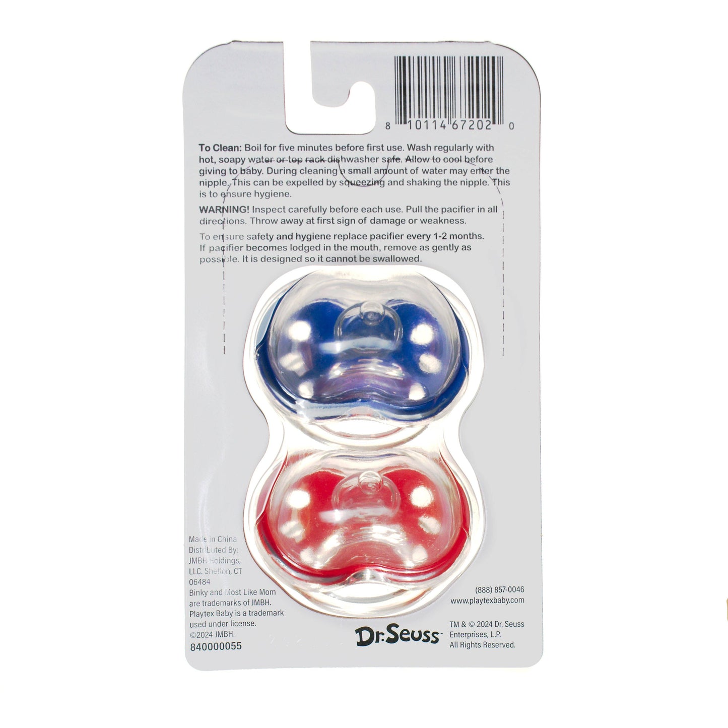 Playtex Baby Binky Pacifier 2-Pack – Dr. Seuss Edition (0 - 6 Months)