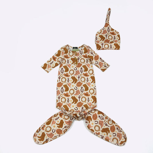 Boot Scootin Baby Knotted Gown