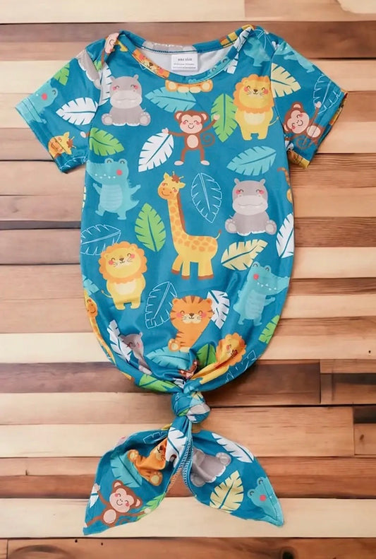 Safari Animal Printed Baby Gown.