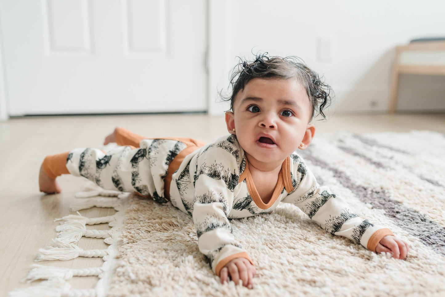 Organic Cotton Long Sleeve Bodysuit - Highland Cow