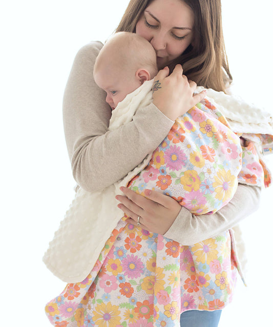 Retro Floral- Baby & Toddler Minky Blanket
